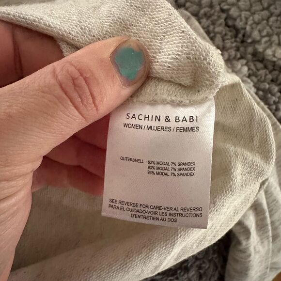 Sachin + Babi Jette's  Fringe Pullver Sweatshirt Cream Heather Gray Size XS NWT - Picture 8 of 17